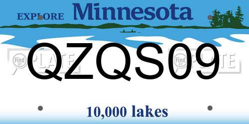 QZQS09 Minnesota License Plate