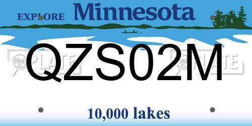 QZS02M Minnesota License Plate