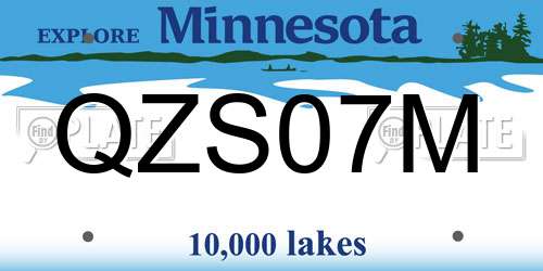 QZS07M Minnesota License Plate