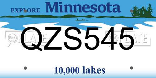 QZS545 Minnesota License Plate