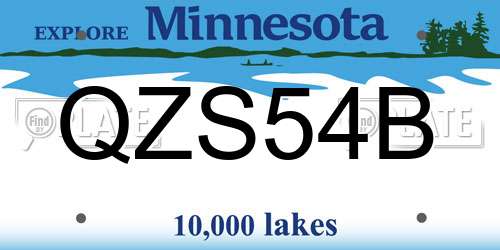 QZS54B Minnesota License Plate