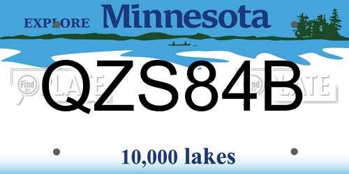 QZS84B Minnesota License Plate