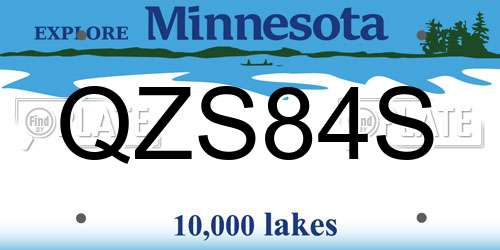 QZS84S Minnesota License Plate