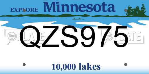 QZS975 Minnesota License Plate
