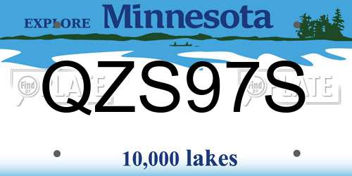 QZS97S Minnesota License Plate