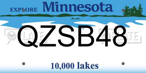 QZSB48 Minnesota License Plate