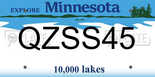 QZSS45 Minnesota License Plate