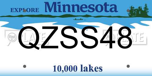 QZSS48 Minnesota License Plate