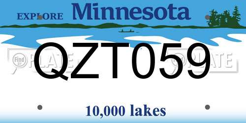 QZT059 Minnesota License Plate