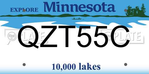 QZT55C Minnesota License Plate