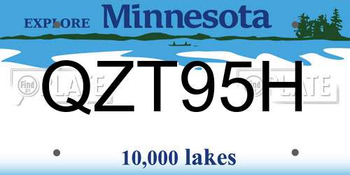 QZT95H Minnesota License Plate
