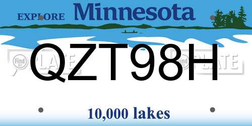 QZT98H Minnesota License Plate