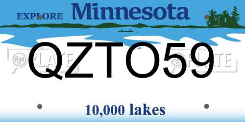 QZTO59 Minnesota License Plate