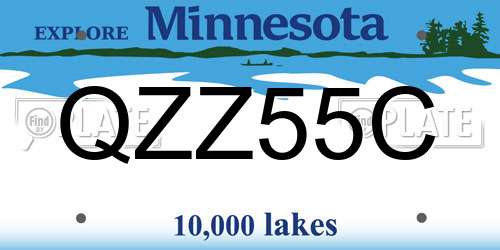 QZZ55C Minnesota License Plate