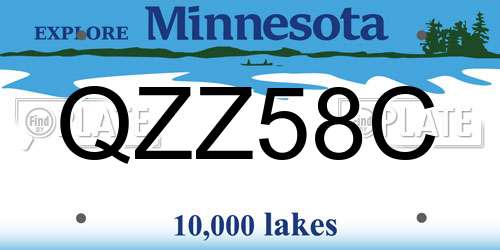 QZZ58C Minnesota License Plate