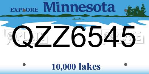 QZZ6545 Minnesota License Plate