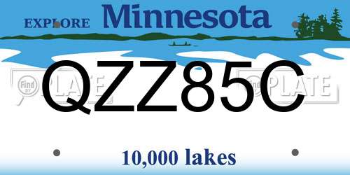 QZZ85C Minnesota License Plate