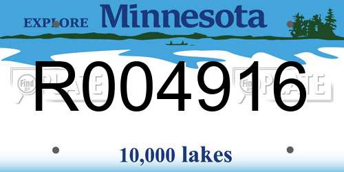 R004916 Minnesota License Plate