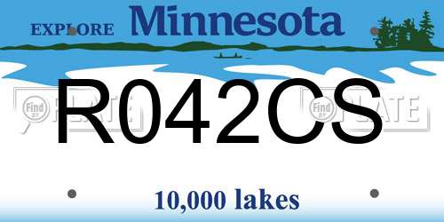 R042CS Minnesota License Plate