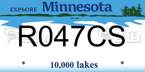 R047CS Minnesota License Plate