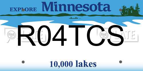 R04TCS Minnesota License Plate