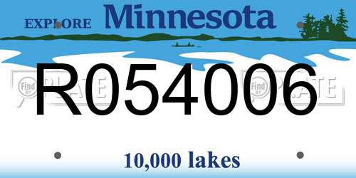 R054006 Minnesota License Plate