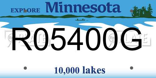 R05400G Minnesota License Plate