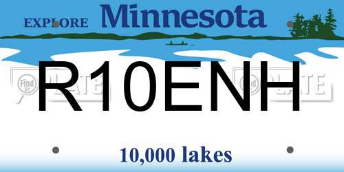 R10ENH Minnesota License Plate
