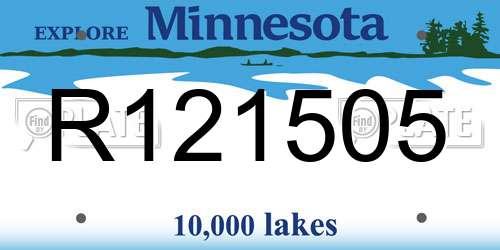 R121505 Minnesota License Plate