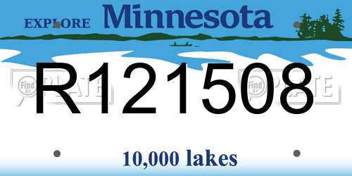 R121508 Minnesota License Plate
