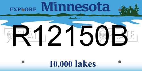 R12150B Minnesota License Plate