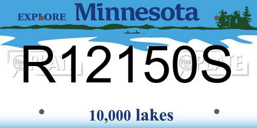 R12150S Minnesota License Plate