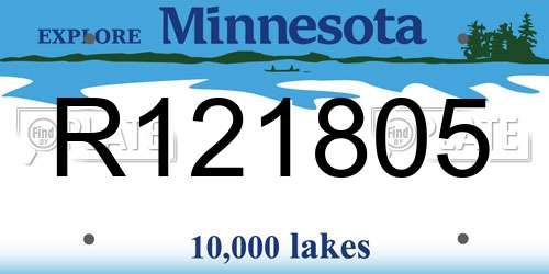 R121805 Minnesota License Plate