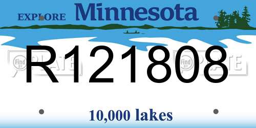 R121808 Minnesota License Plate