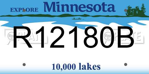 R12180B Minnesota License Plate
