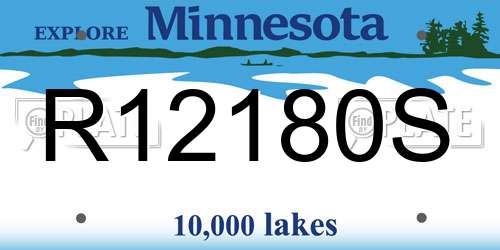 R12180S Minnesota License Plate