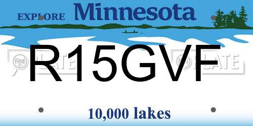 R15GVF Minnesota License Plate