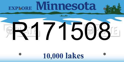 R171508 Minnesota License Plate