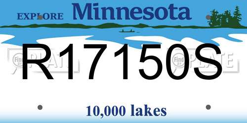 R17150S Minnesota License Plate