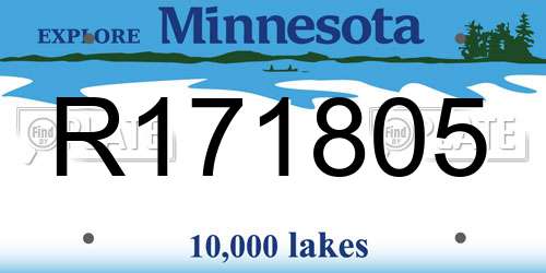 R171805 Minnesota License Plate