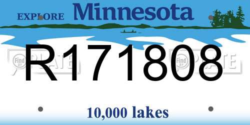 R171808 Minnesota License Plate