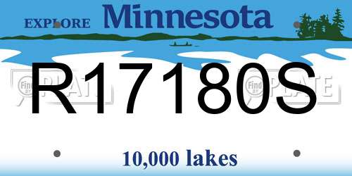 R17180S Minnesota License Plate