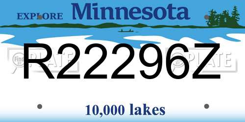 R22296Z Minnesota License Plate