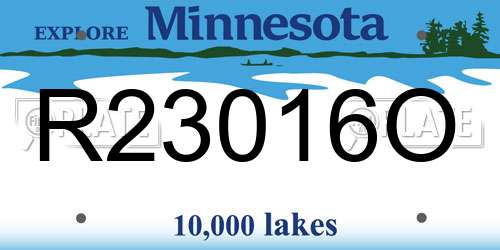 R23016O Minnesota License Plate