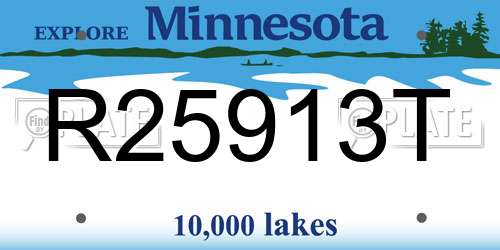 R25913T Minnesota License Plate