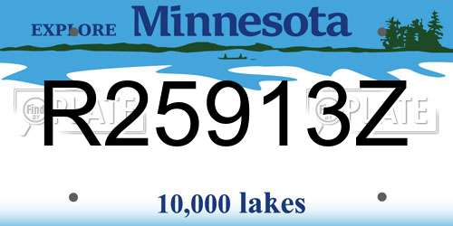 R25913Z Minnesota License Plate