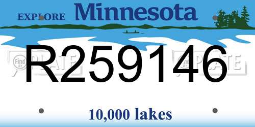 R259146 Minnesota License Plate