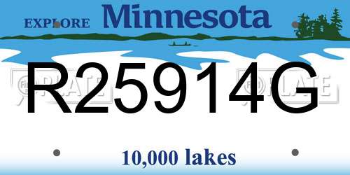 R25914G Minnesota License Plate