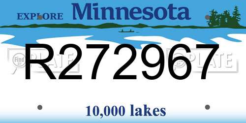 R272967 Minnesota License Plate