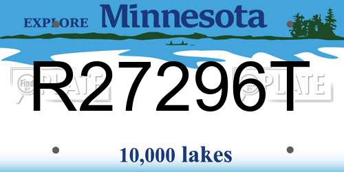 R27296T Minnesota License Plate